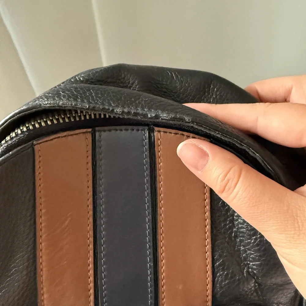 Coach Black and Brown Leather Backpack - Picture 4 of 5